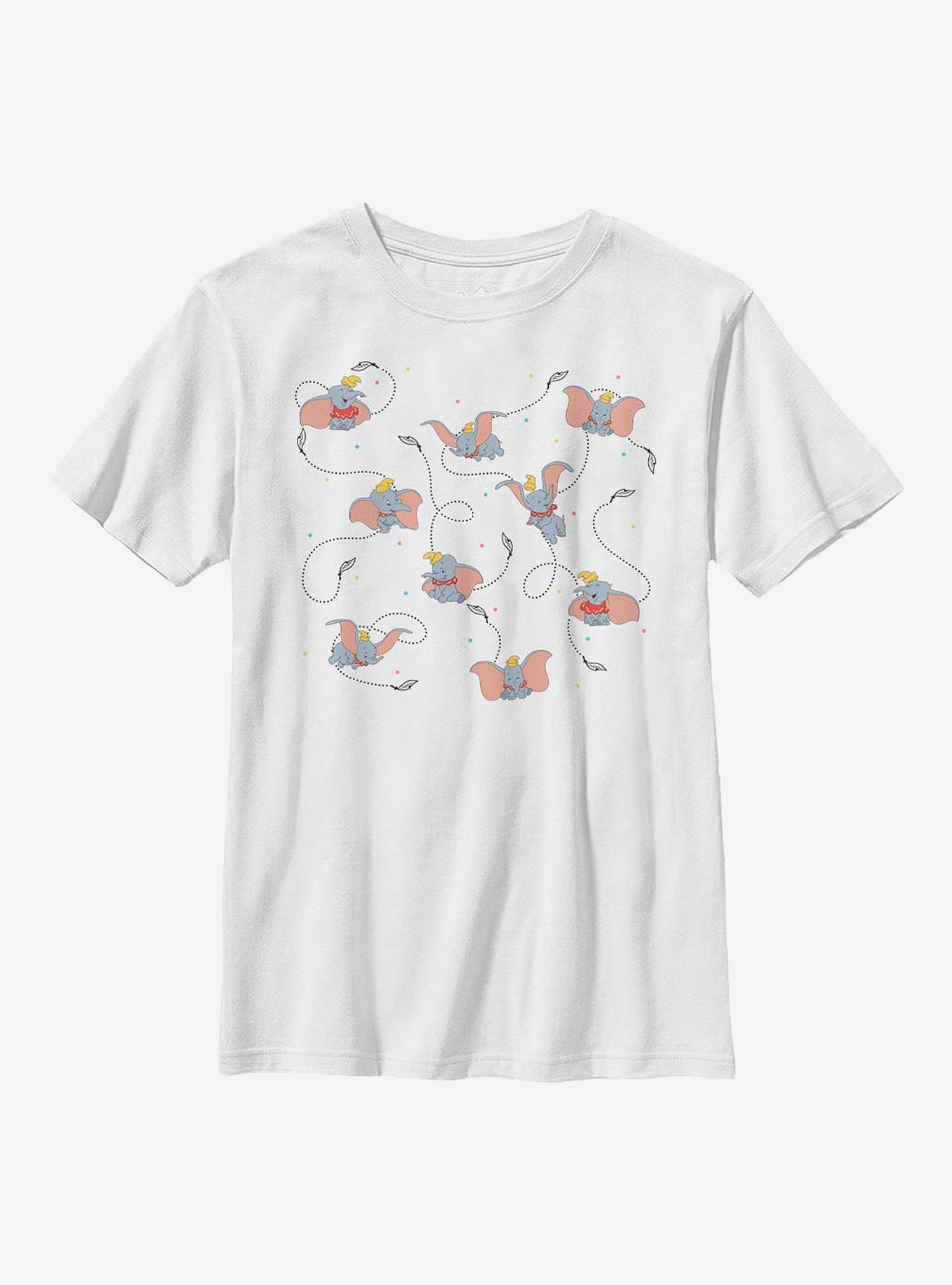 Disney Dumbo Ditsy Dumbo Youth T-Shirt, WHITE, hi-res