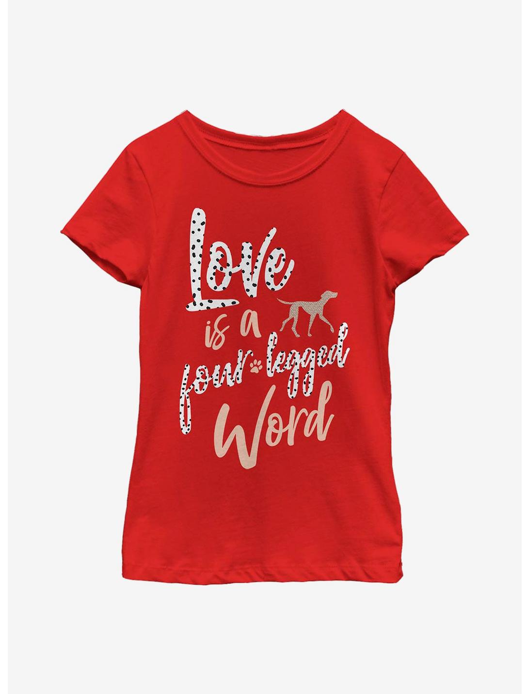 Disney 101 Dalmatians Four Legged Love Youth Girls T-Shirt, RED, hi-res