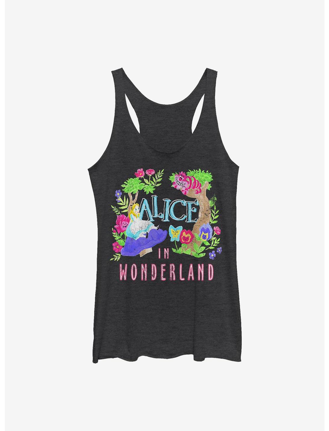 Disney Alice In Wonderland Neon Alice Womens Tank Top, BLK HTR, hi-res