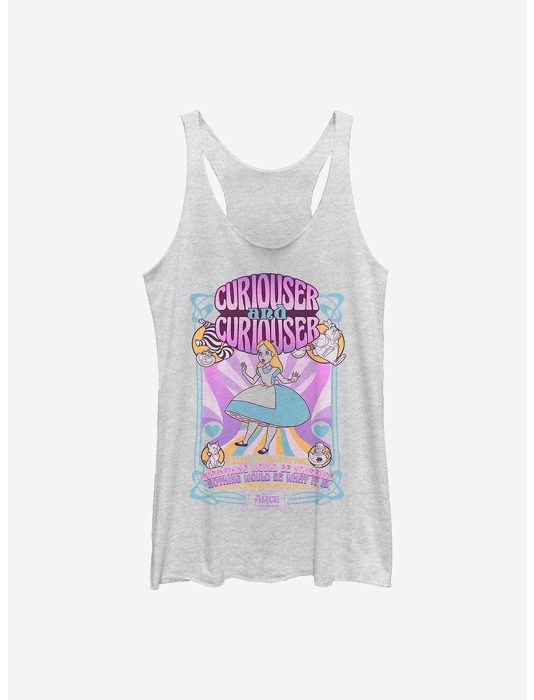 Disney Alice In Wonderland Curiouser And Curiouser Womens Tank Top, WHITE HTR, hi-res