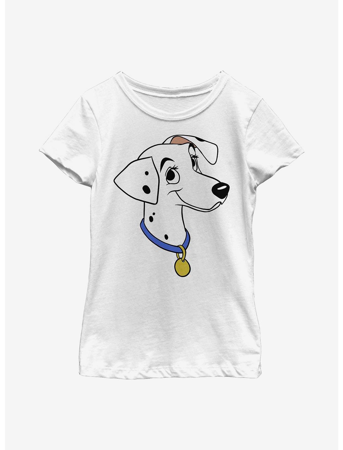 Disney 101 Dalmatians Perdita Big Face Youth Girls T-Shirt, WHITE, hi-res
