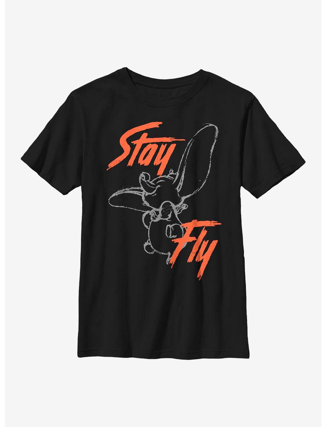 Disney Dumbo Stay Fly Street Youth T-Shirt, BLACK, hi-res