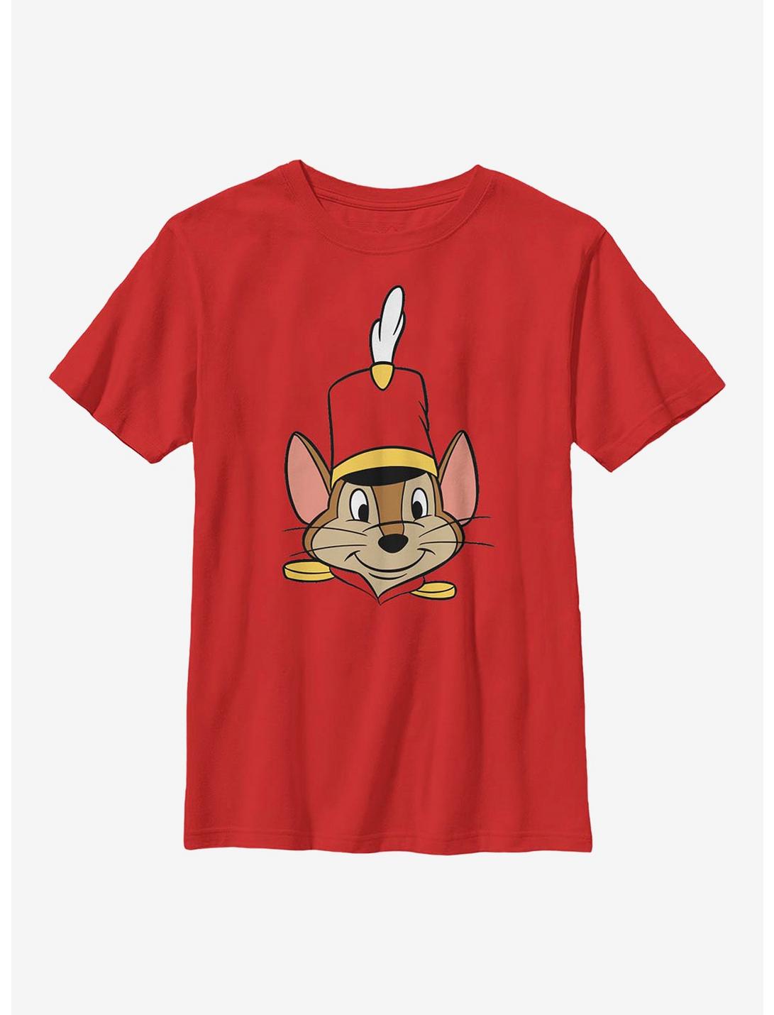 Disney Dumbo Timothy Big Face Youth T-Shirt, RED, hi-res