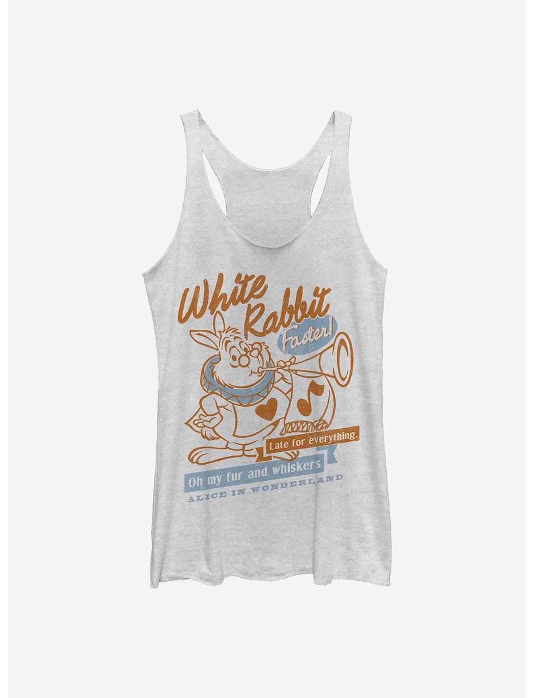 Disney Alice In Wonderland White Rabbit Womens Tank Top, WHITE HTR, hi-res