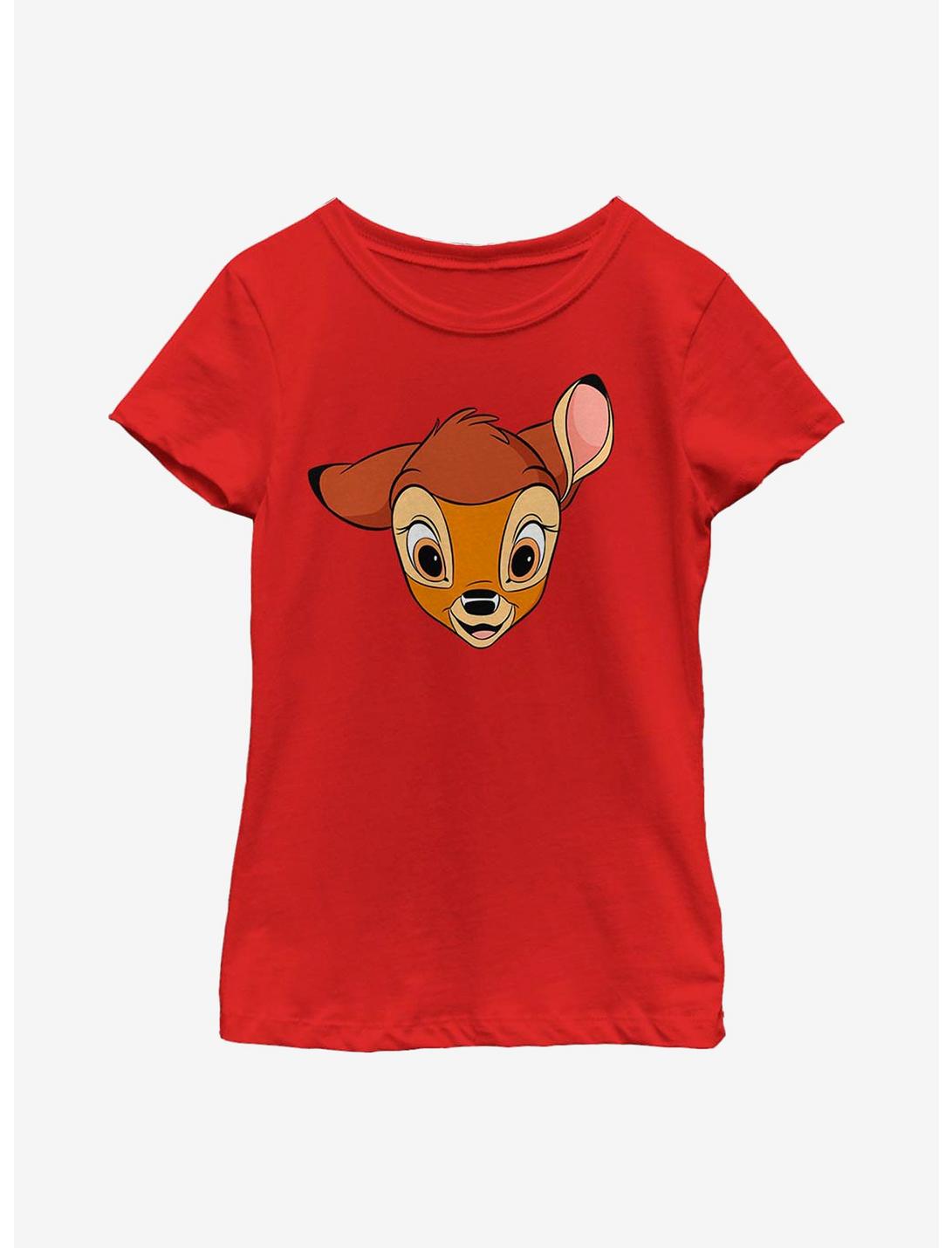 Disney Bambi Big Face Youth Girls T-Shirt, RED, hi-res