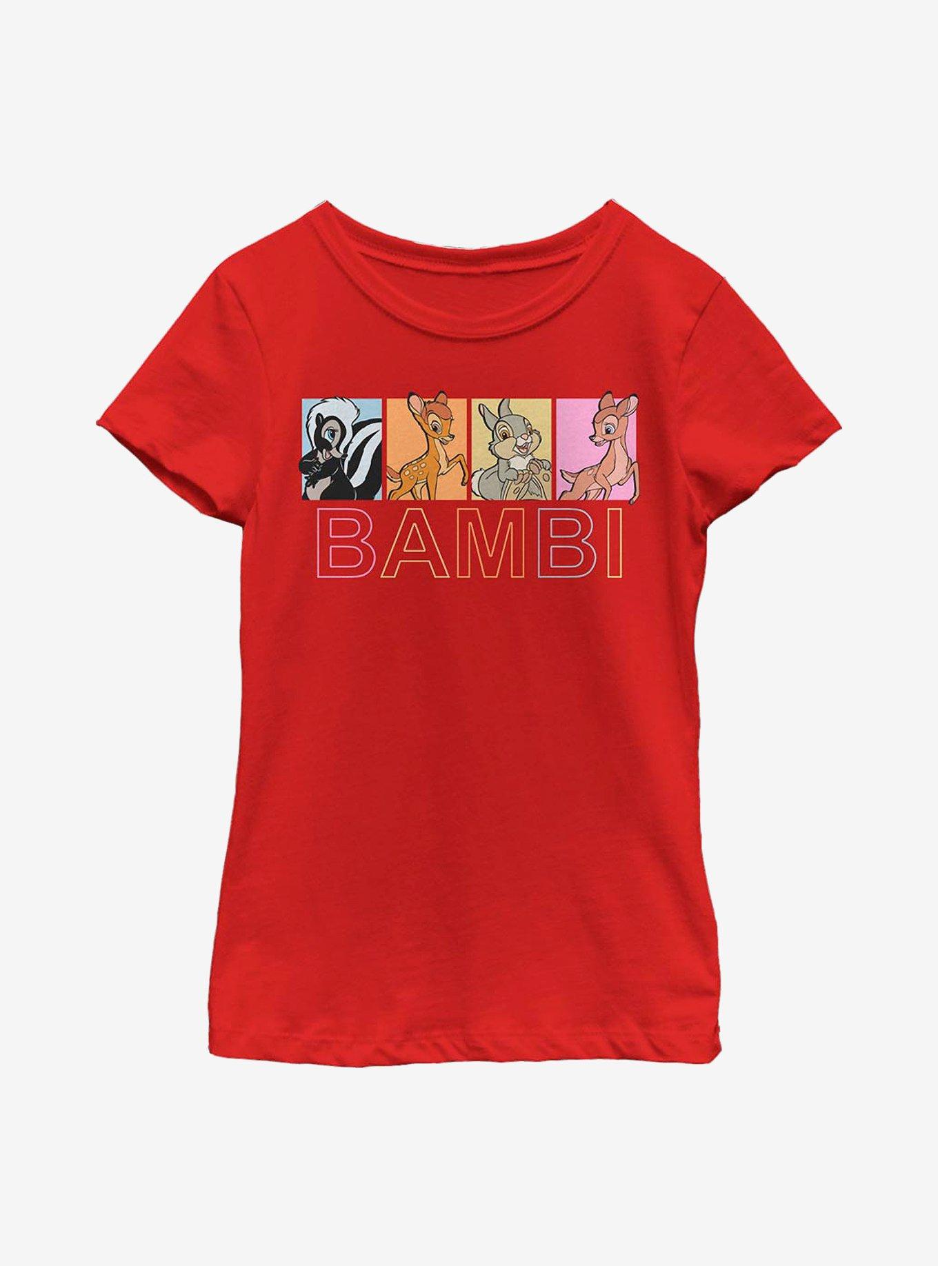 Disney Bambi Characters Box Up Youth Girls T-Shirt, , hi-res