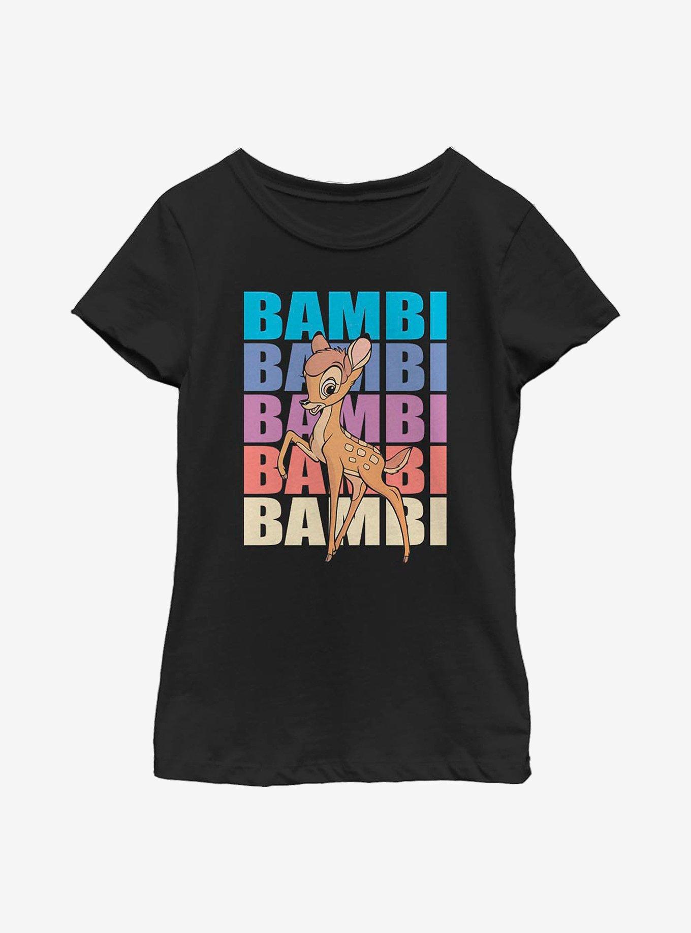 Disney Bambi Name Stacked Youth Girls T-Shirt, , hi-res