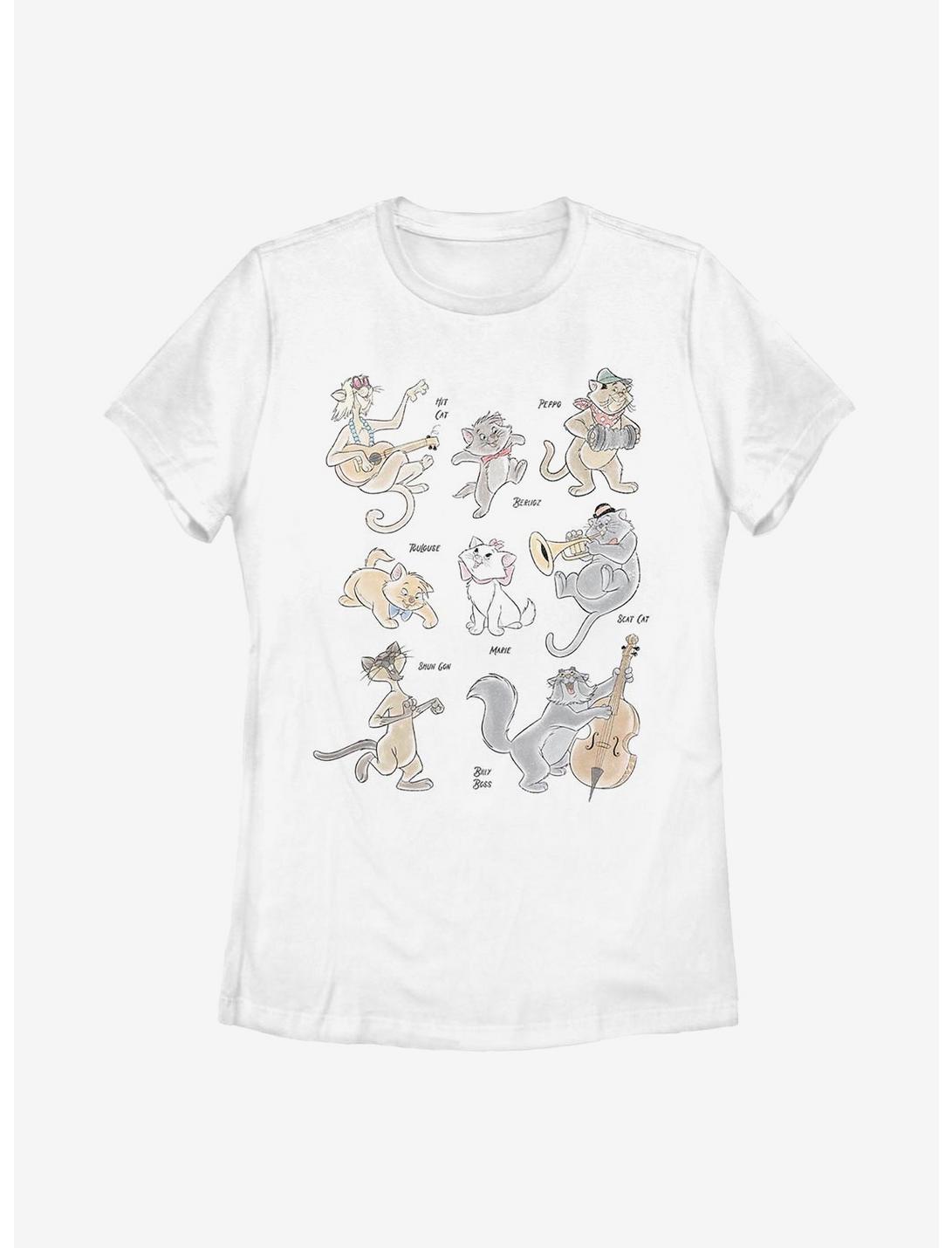 Disney The Aristocats Group Womens T-Shirt, WHITE, hi-res
