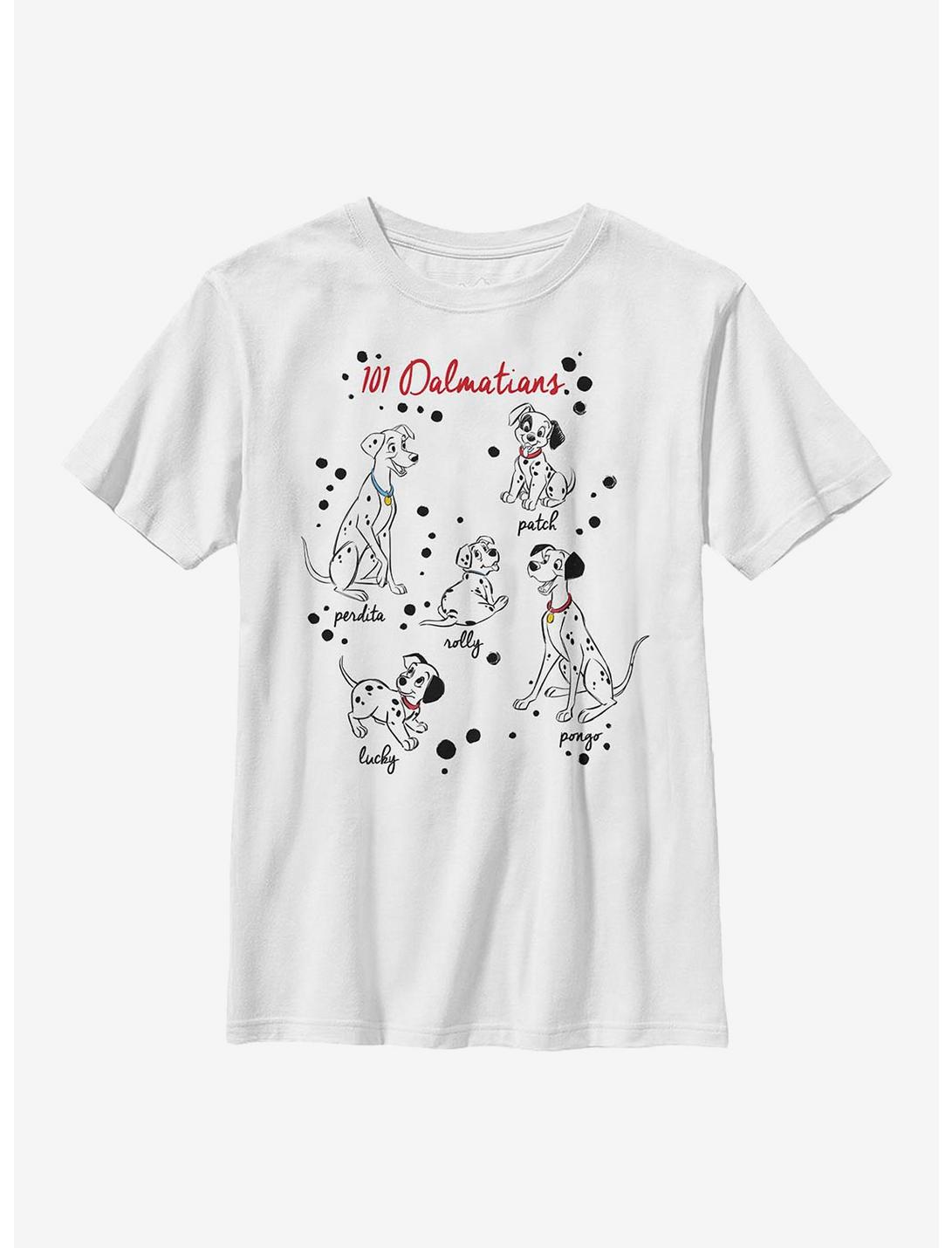 Disney 101 Dalmatians Puppy Names Youth T-Shirt, WHITE, hi-res