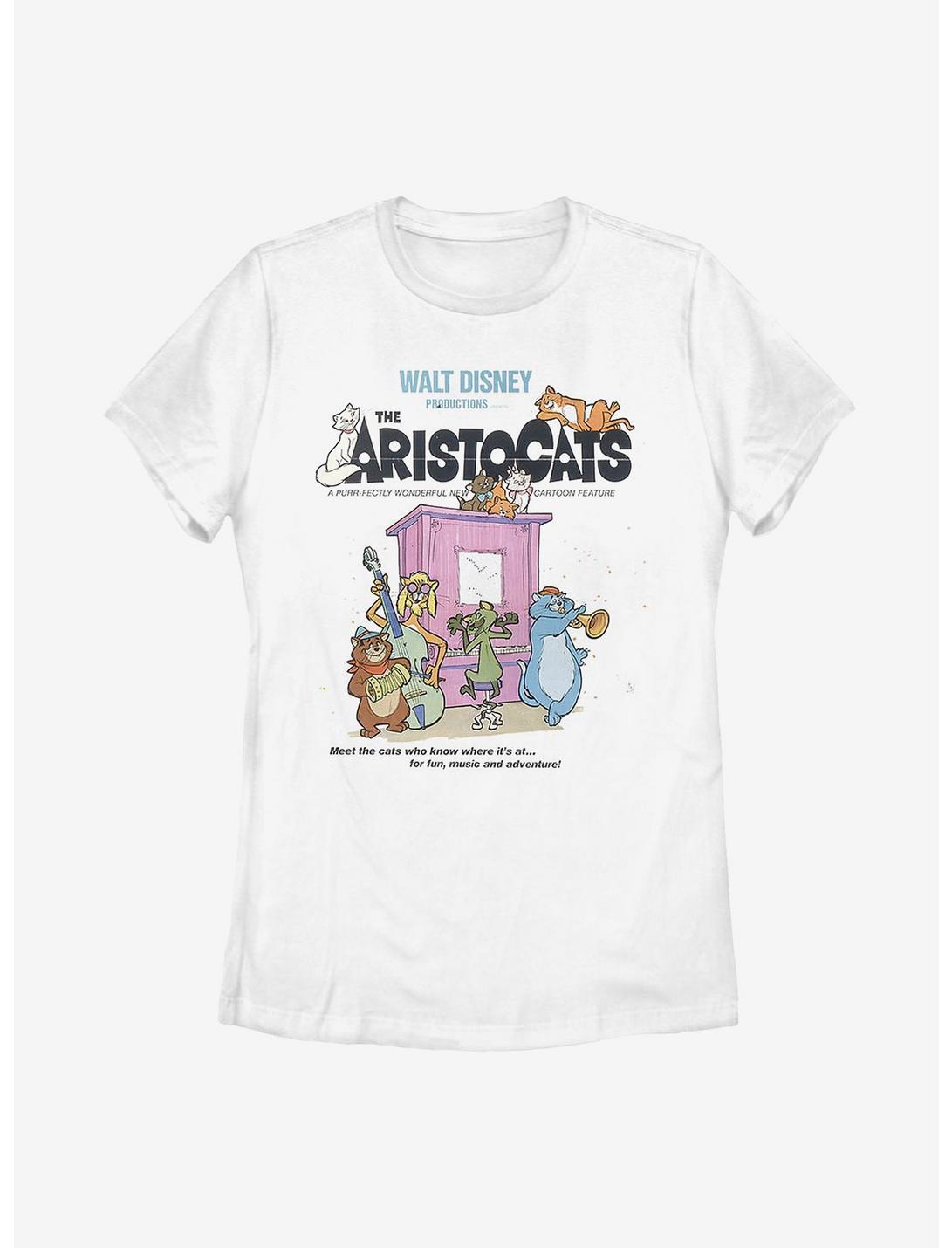 Disney The Aristocats Classic Poster Womens T-Shirt, WHITE, hi-res