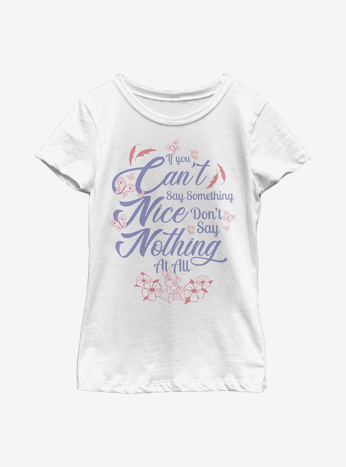 Disney Bambi Can't Say Something Nice Youth Girls T-Shirt, WHITE, hi-res