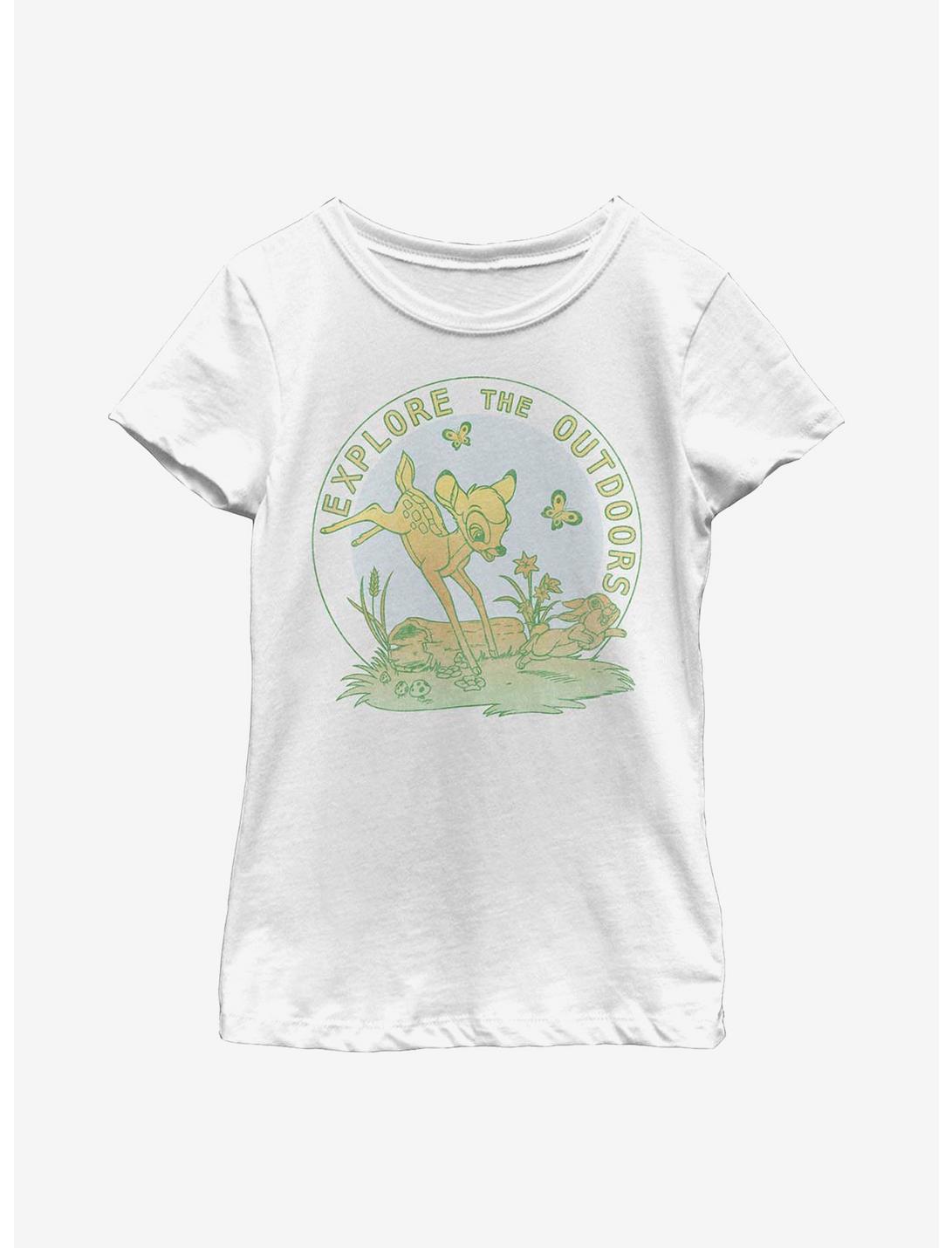 Disney Bambi Explore With Bambi Youth Girls T-Shirt, WHITE, hi-res