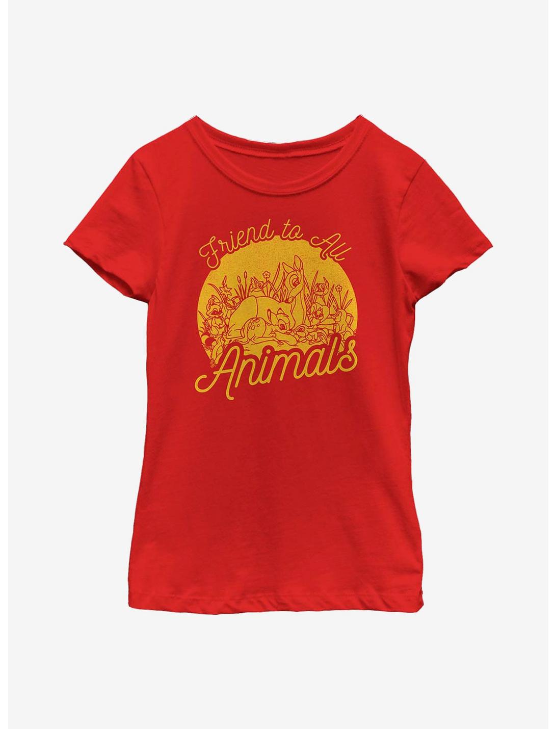 Disney Bambi Friend To Animals Youth Girls T-Shirt, RED, hi-res