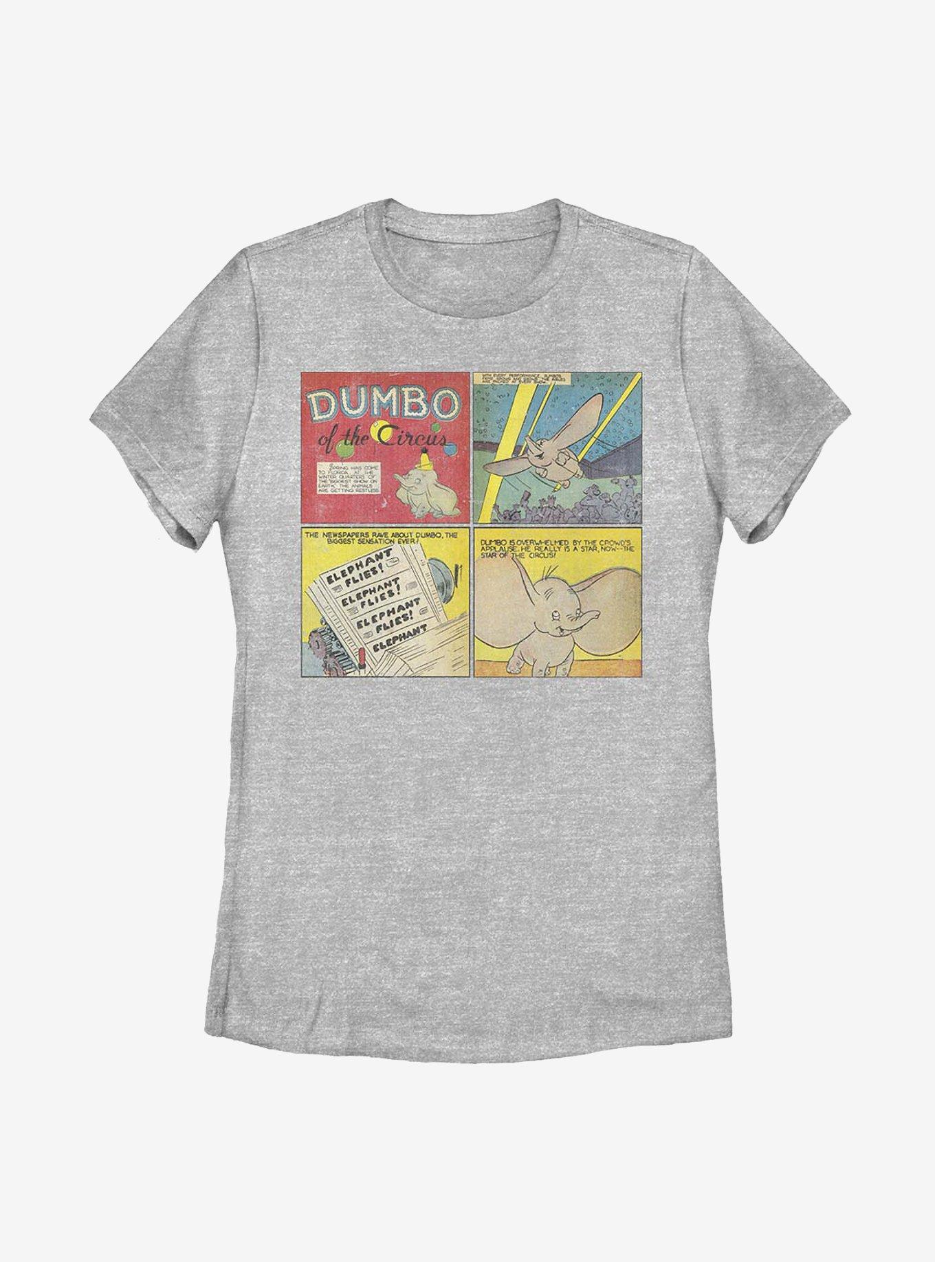 Disney Dumbo Comic Panel Womens T-Shirt, ATH HTR, hi-res
