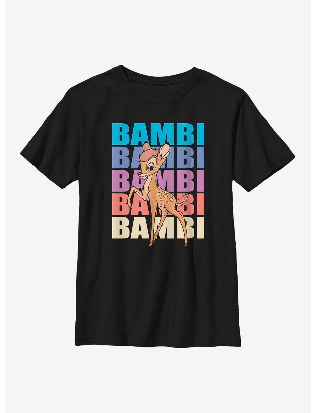 Disney Bambi Name Stacked Youth T-Shirt, BLACK, hi-res
