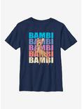 Disney Bambi Name Stacked Youth T-Shirt, NAVY, hi-res