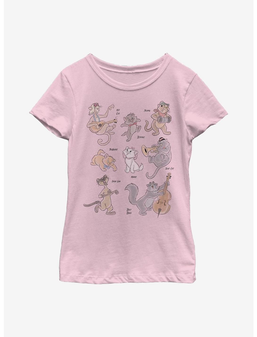 Disney The Aristocats Group Youth Girls T-Shirt, PINK, hi-res