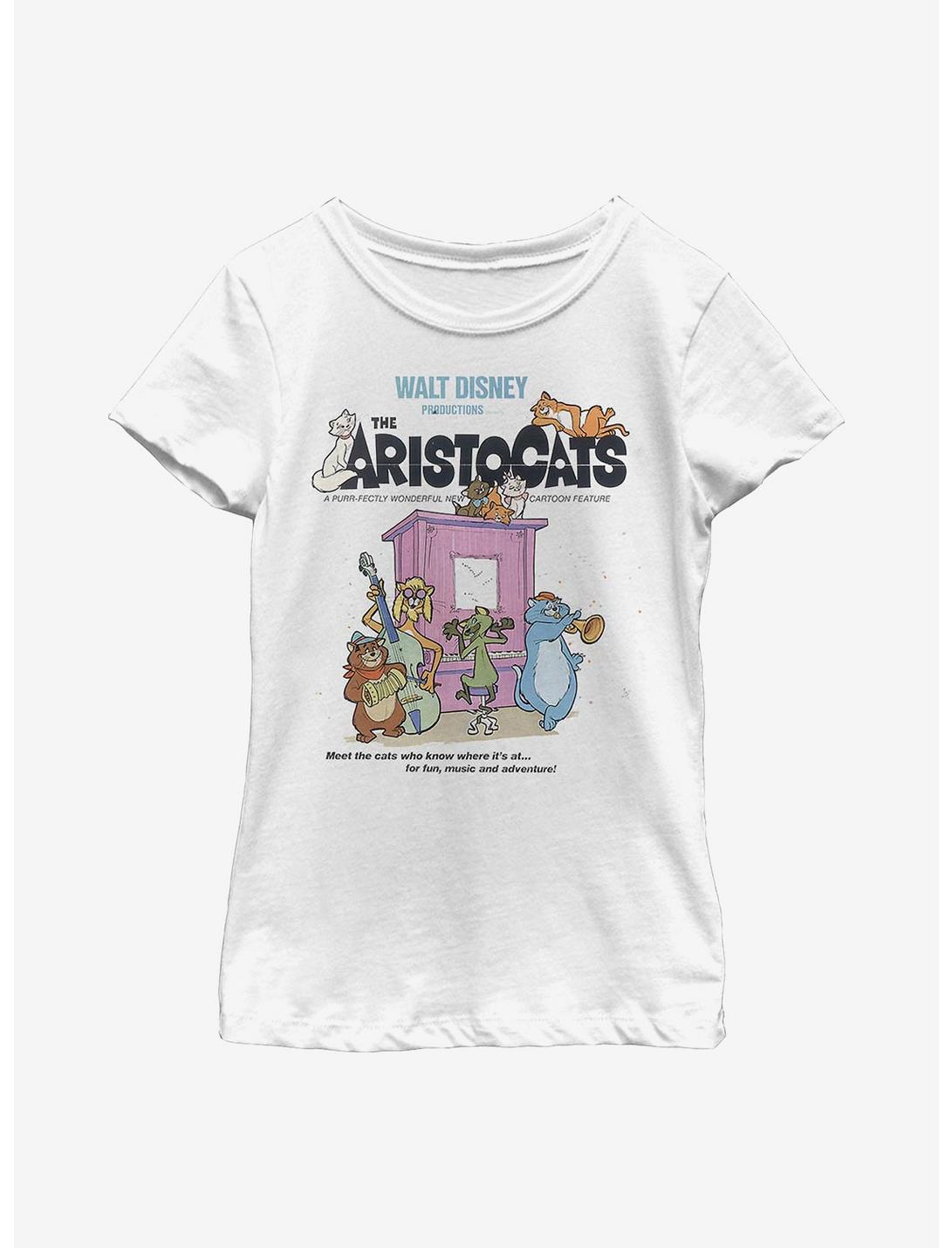 Disney The Aristocats Classic Poster Youth Girls T-Shirt, WHITE, hi-res