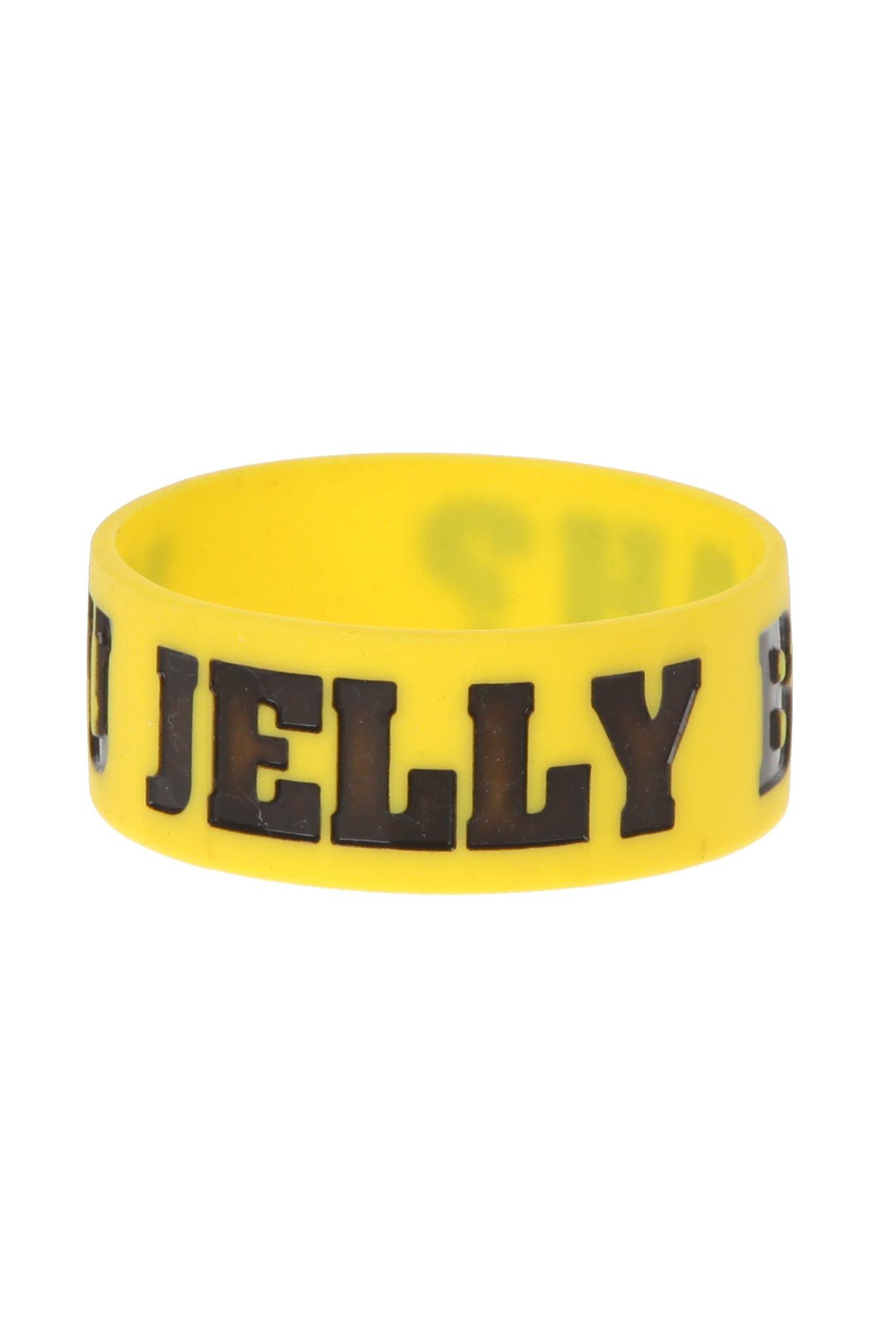 Yellow Y U Jelly Brah? Rubber Bracelet, , hi-res