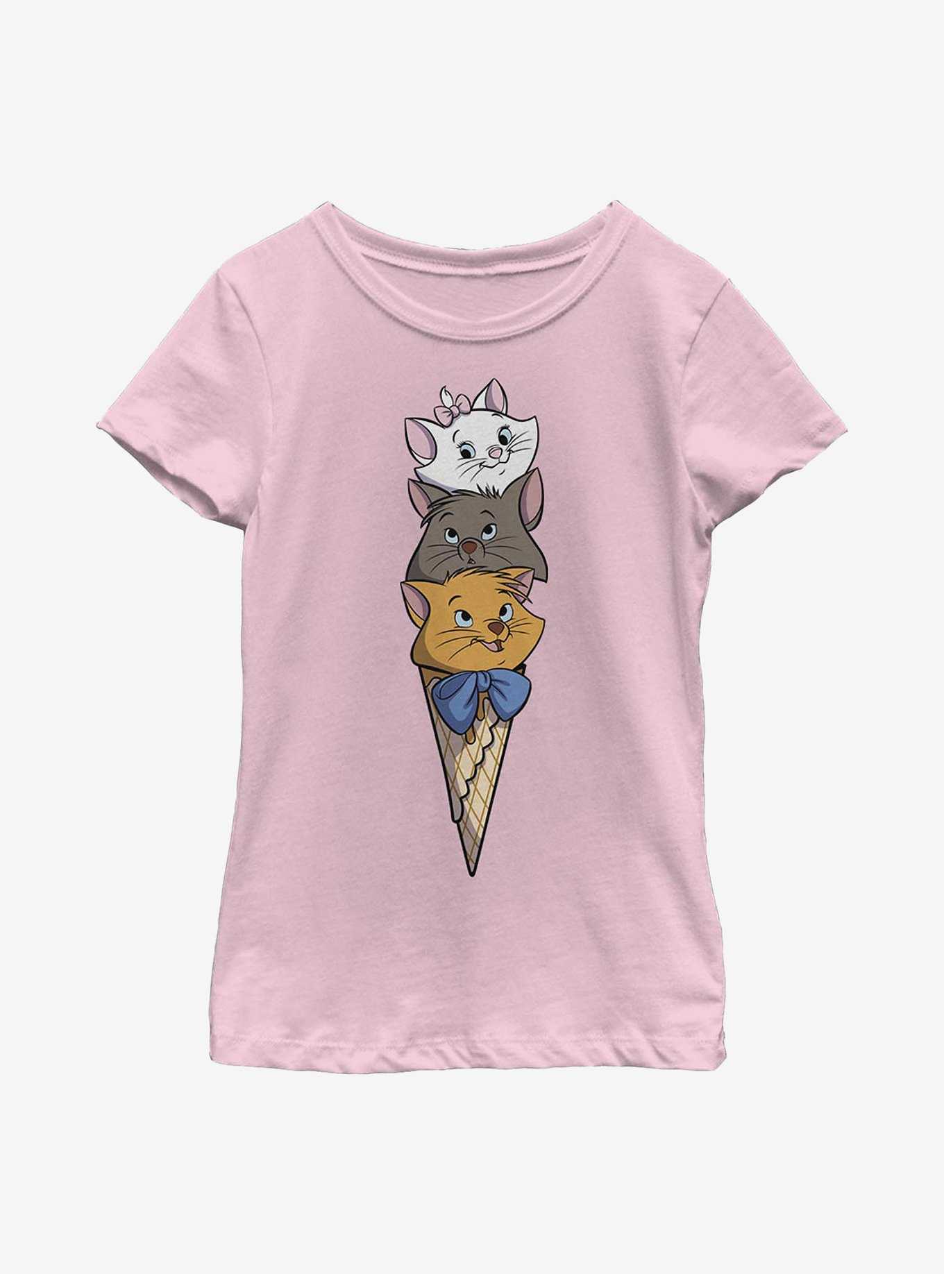 Disney The Aristocats Kitten Ice Cream Stack Youth Girls T-Shirt, , hi-res