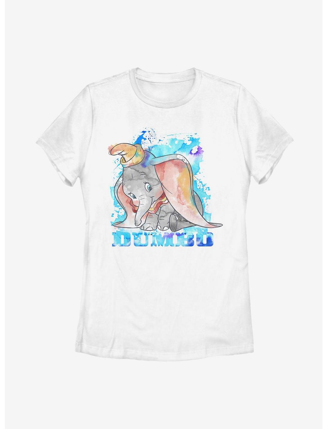 Disney Dumbo Watercolor Dumbo Womens T-Shirt, WHITE, hi-res