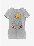Disney Dumbo Big Face Youth Girls T-Shirt, ATH HTR, hi-res
