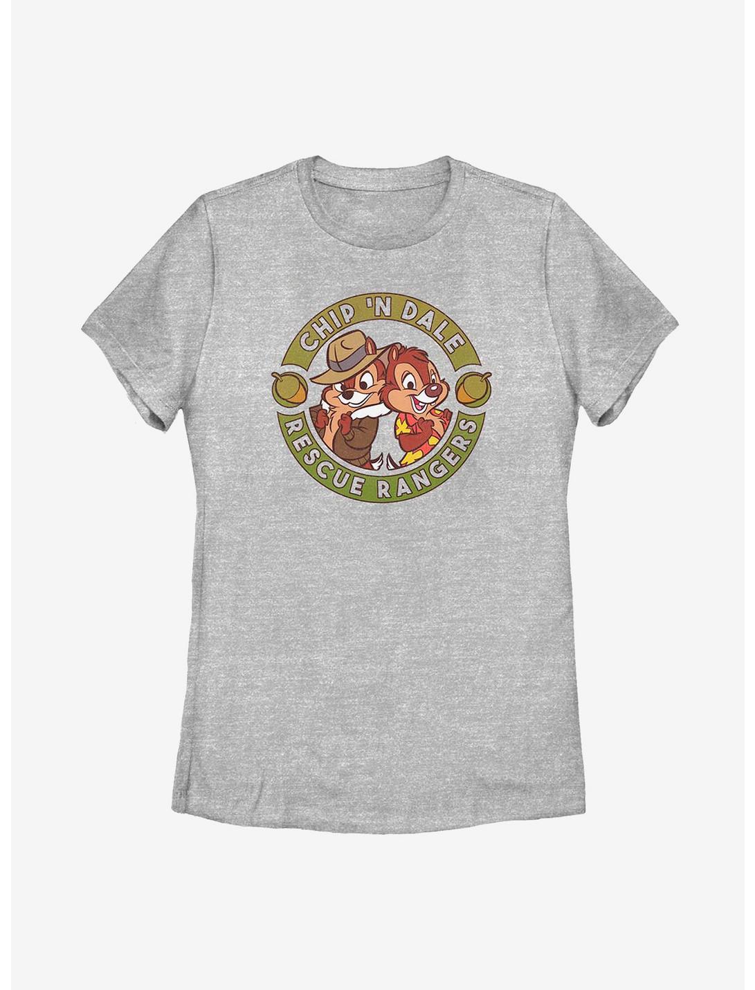 Disney Chip And Dale Rescue Rangers Badge Womens T-Shirt, ATH HTR, hi-res