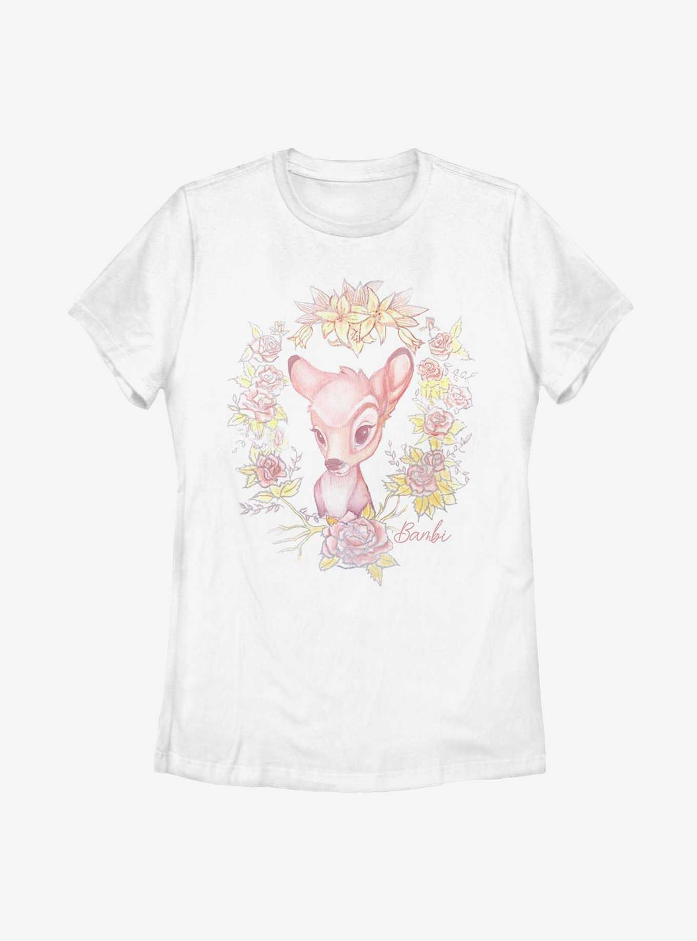 Disney Bambi Watercolor Floral Womens T-Shirt, , hi-res