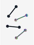 Steel Black Anodized Twisted Barbell 4 Pack, , hi-res