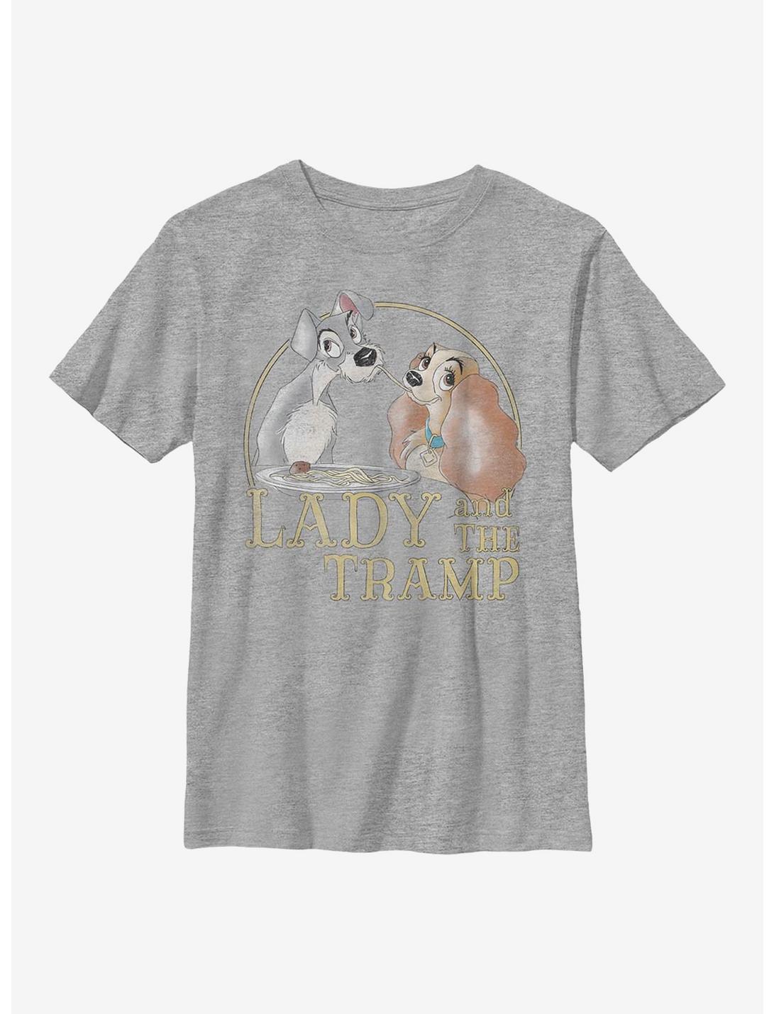 Disney Lady And The Tramp Lady Tramp Spaghetti Youth T-Shirt, ATH HTR, hi-res