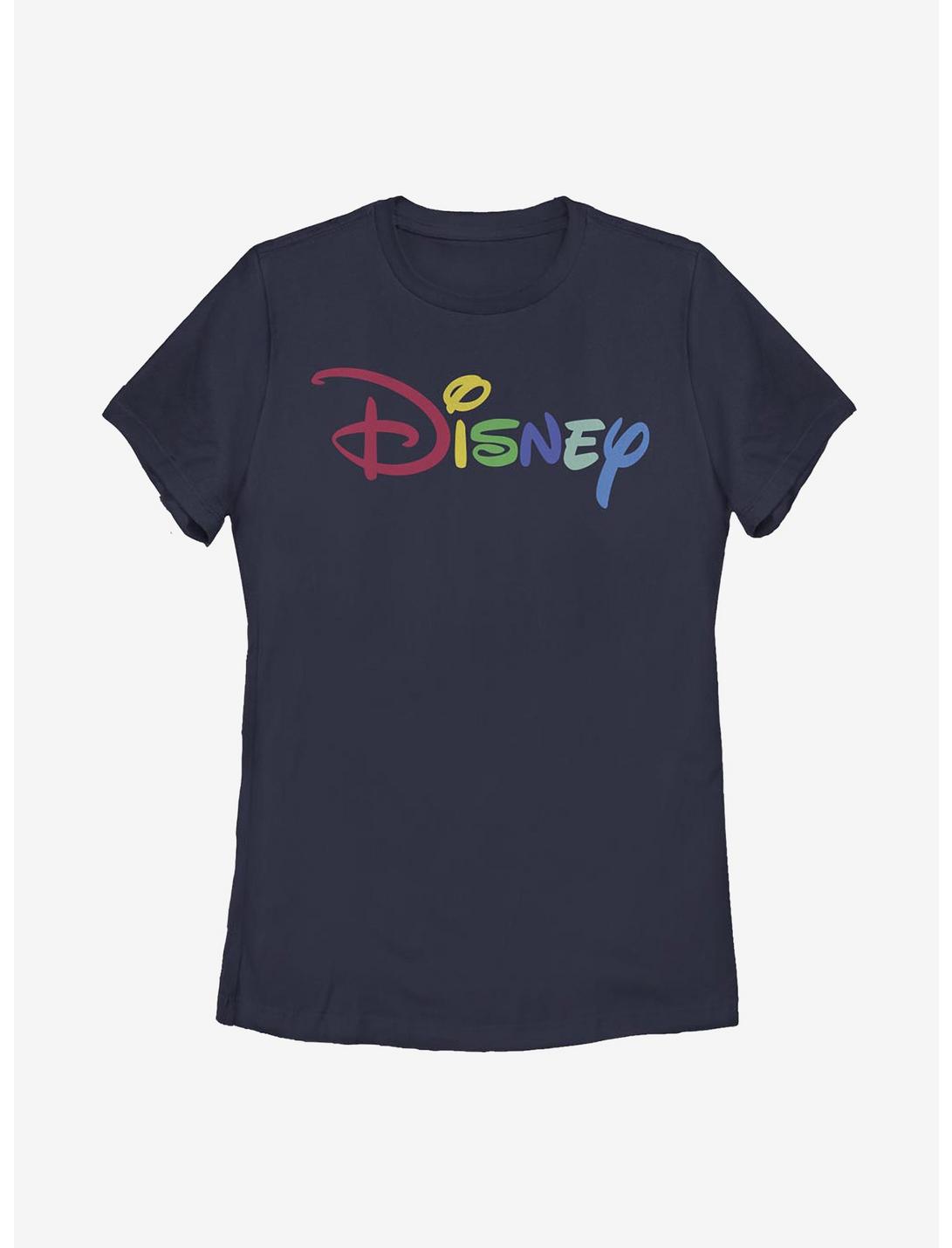 Disney Classic Rainbow Script Womens T-Shirt, NAVY, hi-res