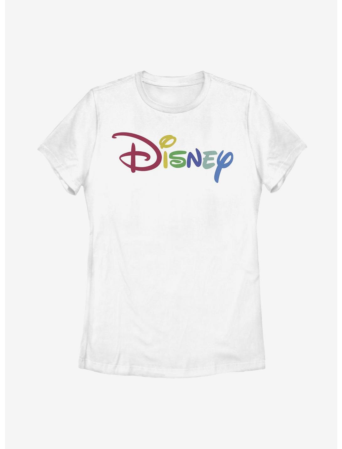Disney Classic Rainbow Script Womens T-Shirt, WHITE, hi-res