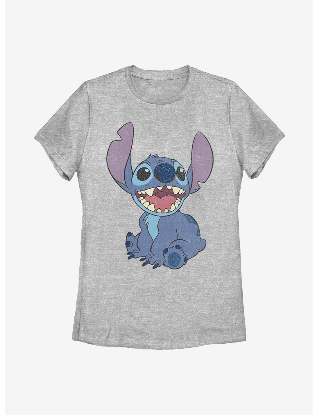 Disney Lilo And Stitch Basic Happy Stitch Womens T-Shirt, ATH HTR, hi-res