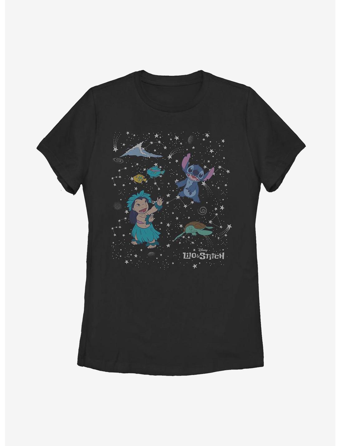 Disney Lilo And Stitch Constellation Friends Womens T-Shirt, BLACK, hi-res
