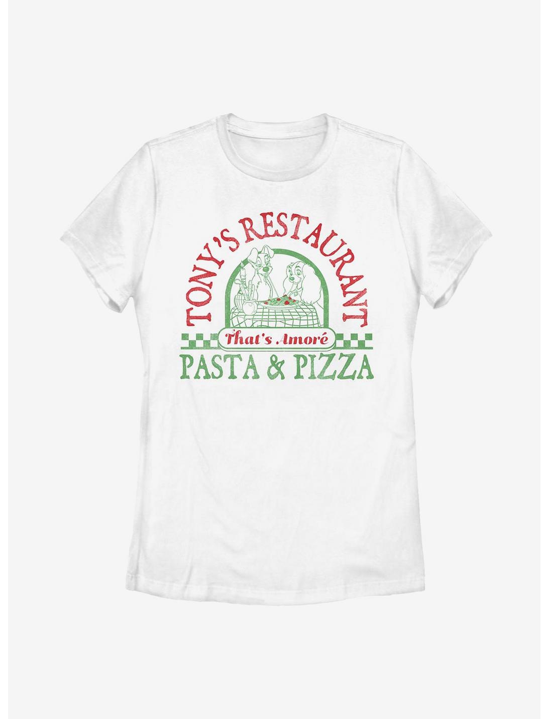 Disney Lady And The Tramp Tony's Pasta & Pizza Womens T-Shirt, WHITE, hi-res