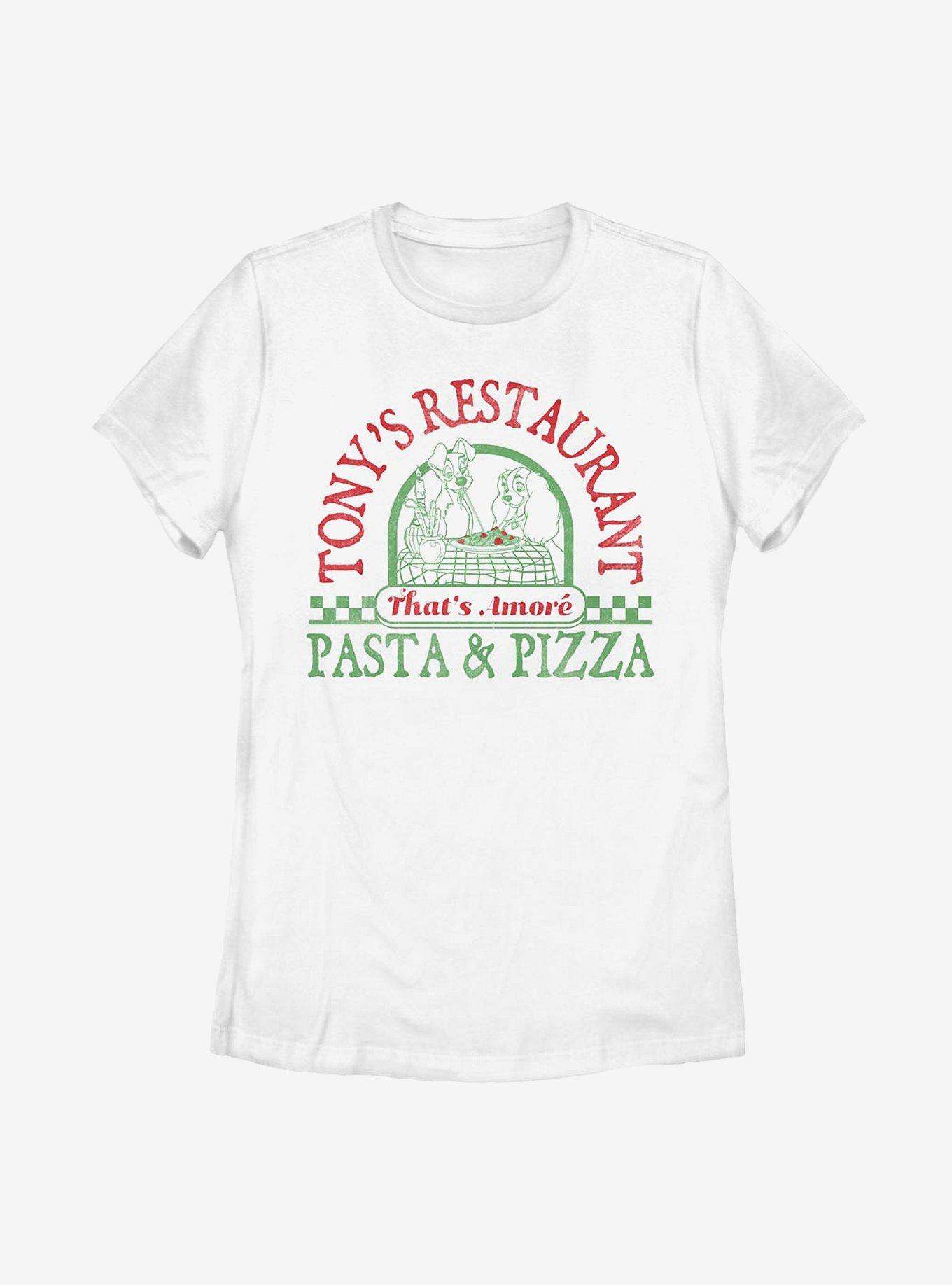 Disney Lady And The Tramp Tony's Pasta & Pizza Womens T-Shirt, WHITE, hi-res