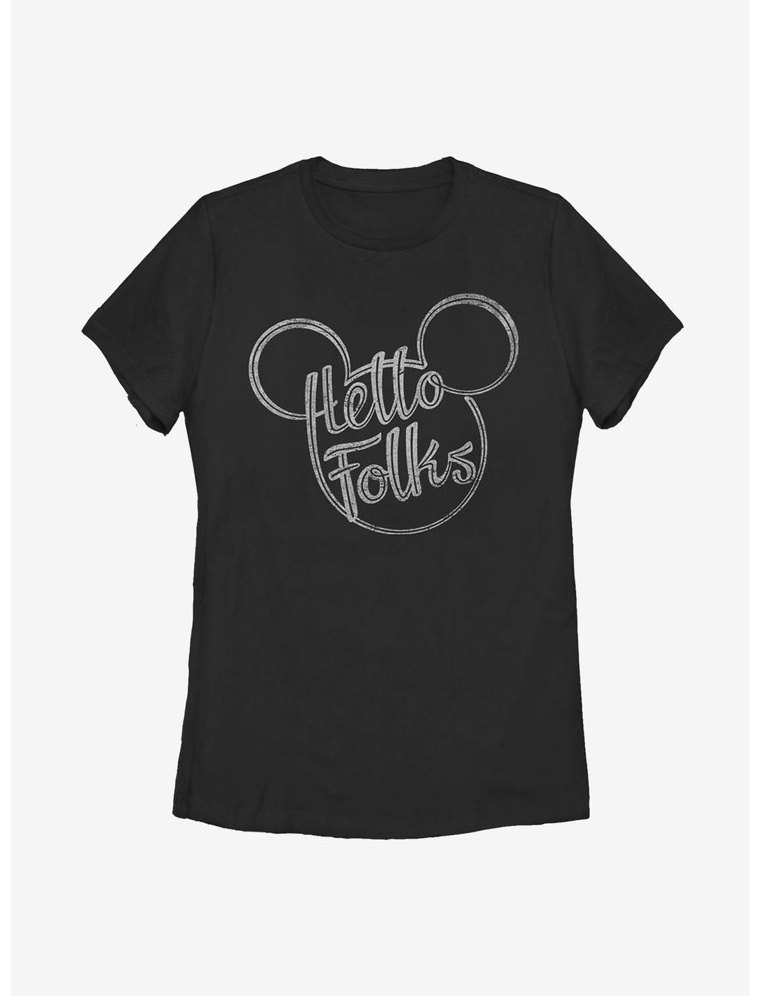Disney Mickey Mouse Hello Folks Womens T-Shirt, BLACK, hi-res