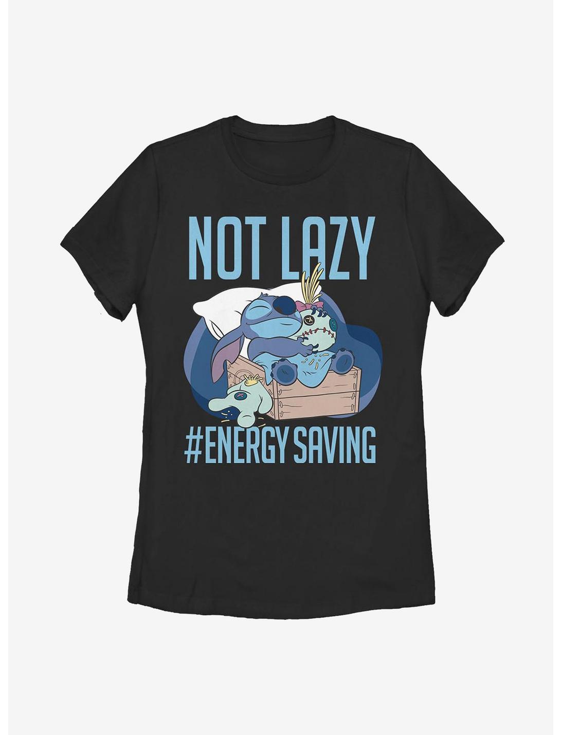 Disney Lilo And Stitch Lazy Energy Womens T-Shirt, BLACK, hi-res