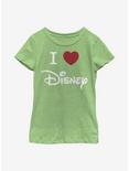 Disney Classic I Heart Disney Youth Girls T-Shirt, GRN APPLE, hi-res