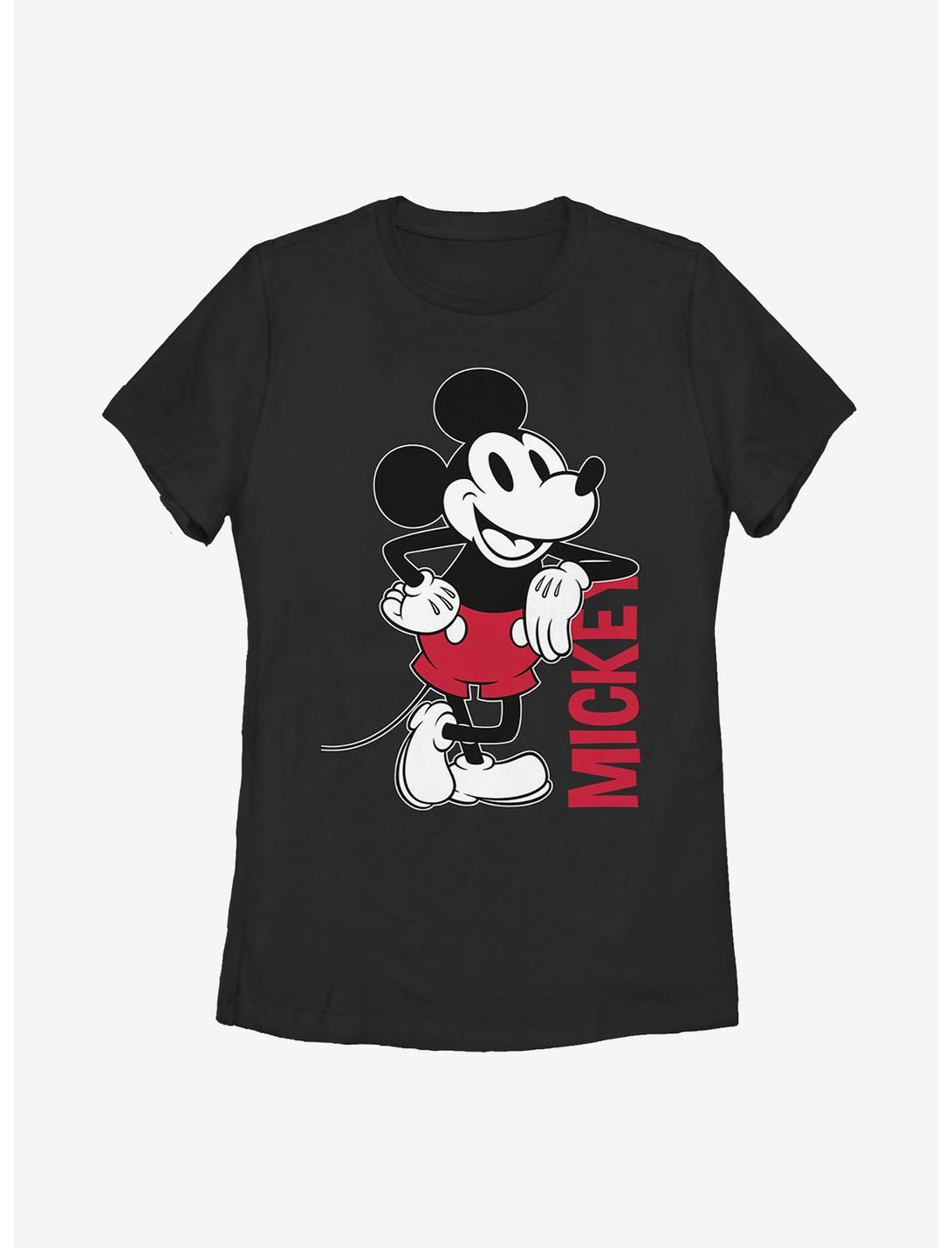 Disney Mickey Mouse Leaning Womens T-Shirt, BLACK, hi-res