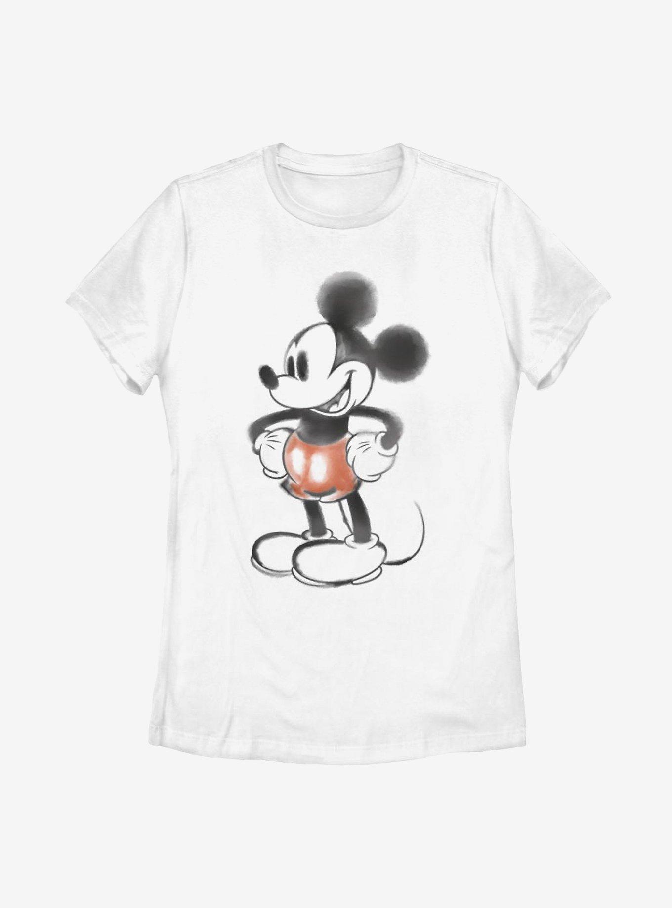 Disney Mickey Mouse Watercolor Mouse Womens T-Shirt, WHITE, hi-res