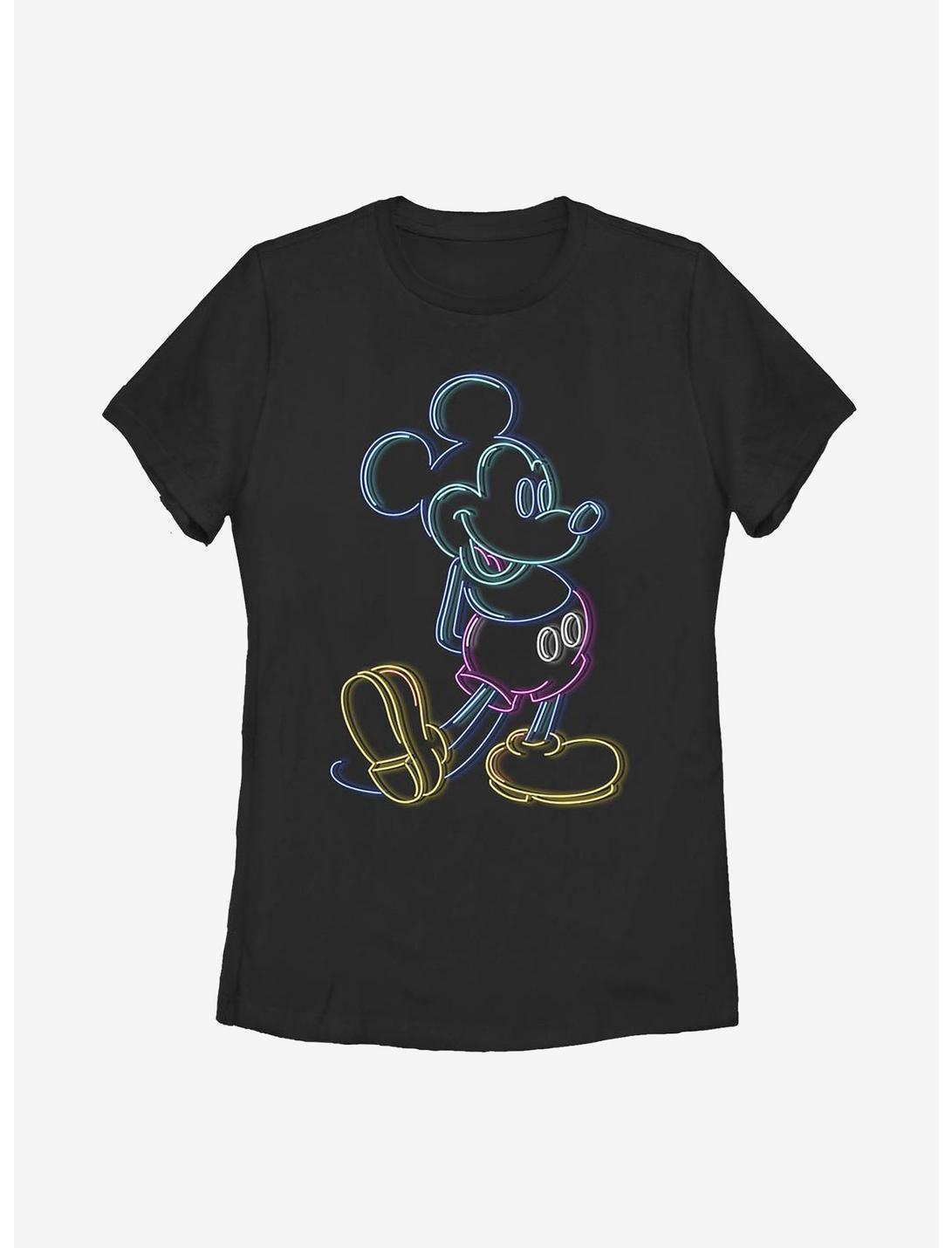 Disney Mickey Mouse Neon Mickey Womens T-Shirt, BLACK, hi-res