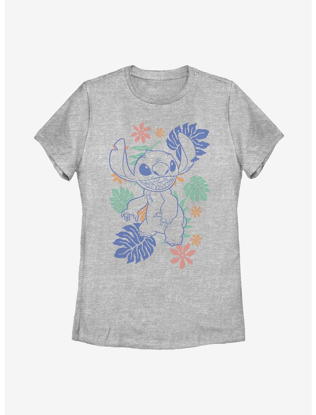 Disney Lilo And Stitch Retro Tropical Tonal Womens T-Shirt, ATH HTR, hi-res