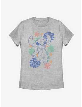 Disney Lilo And Stitch Retro Tropical Tonal Womens T-Shirt, , hi-res