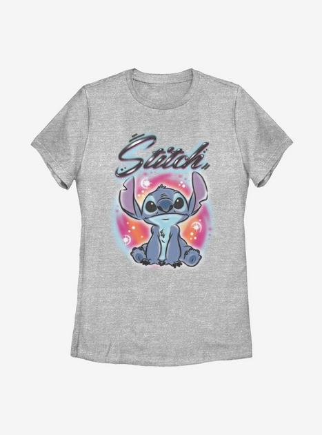 Disney Lilo And Stitch Airbrush Womens T-Shirt - GREY | BoxLunch