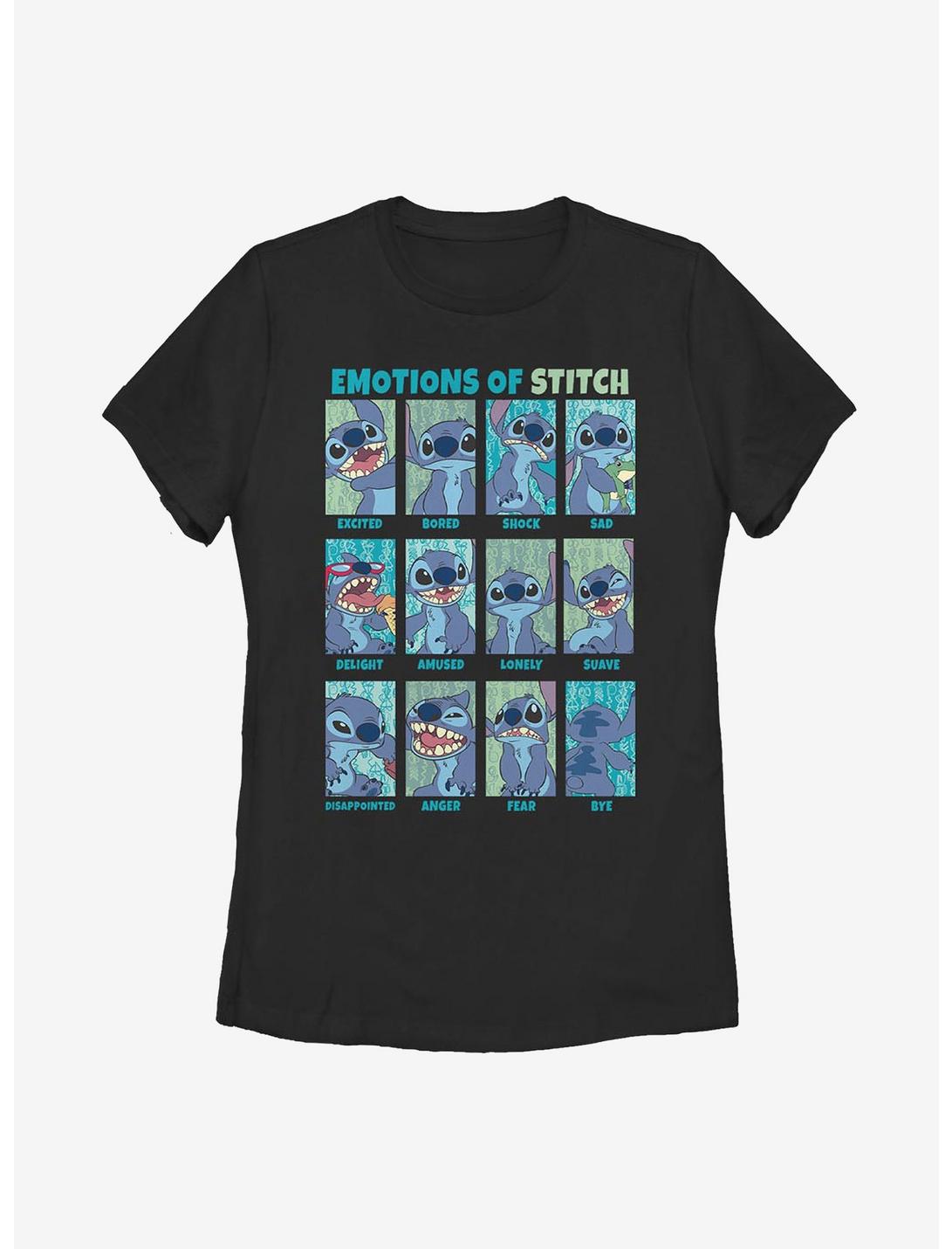 Disney Lilo And Stitch Emotion Womens T-Shirt, BLACK, hi-res