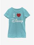 Disney Classic I Heart Disney Youth Girls T-Shirt, TAHI BLUE, hi-res