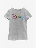 Disney Classic Rainbow Script Youth Girls T-Shirt, ATH HTR, hi-res