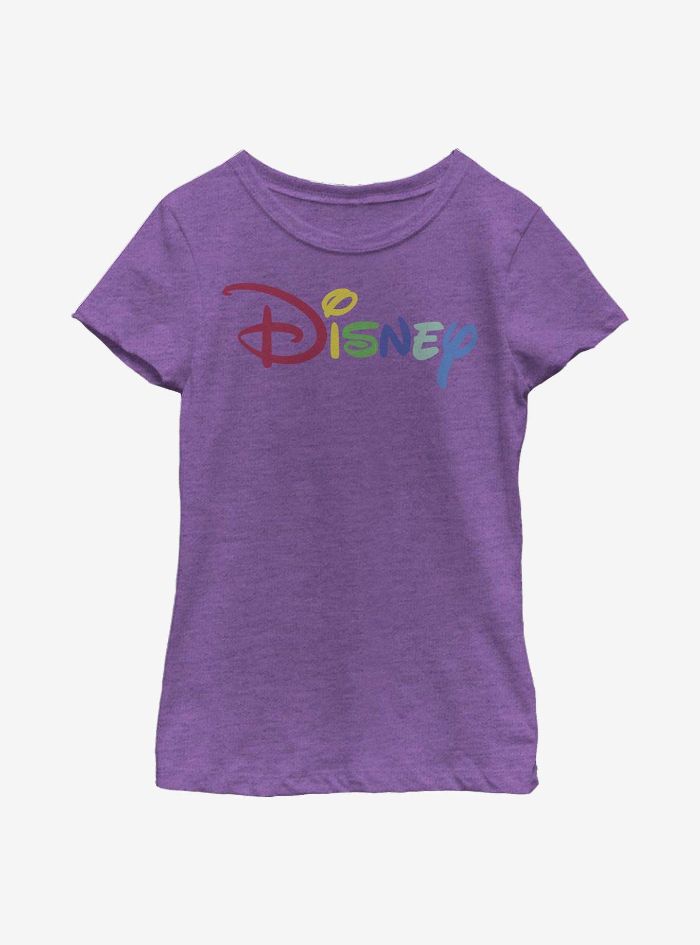 Disney Classic Rainbow Script Youth Girls T-Shirt, , hi-res
