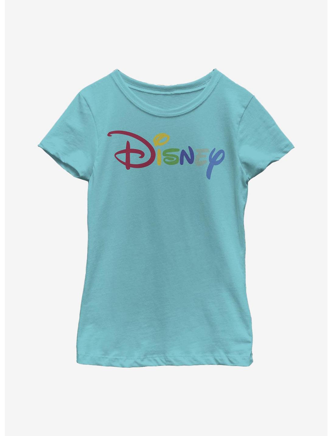 Disney Classic Rainbow Script Youth Girls T-Shirt, TAHI BLUE, hi-res